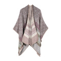 Women's Wrap Pashmina Poncho Cape Wool-Like Shawl Reversible Design Long Cardigan Sweater Ruana